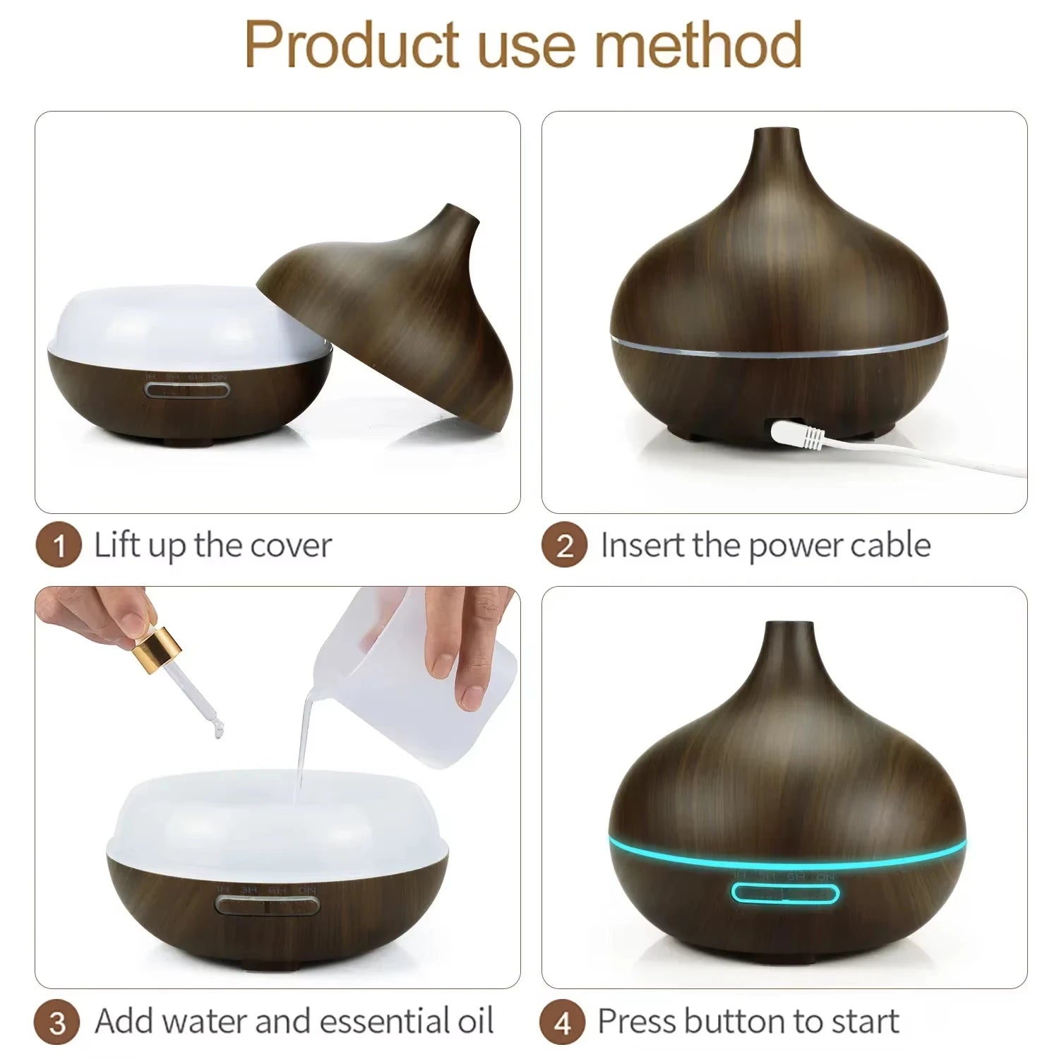 Wood Grain Ultrasonic Aroma Diffuser