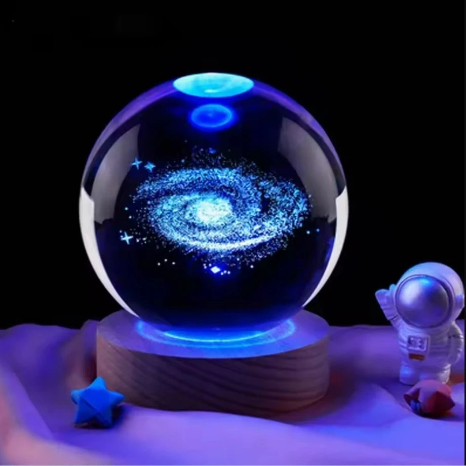 3D Galaxy Crystal Ball Table Lamp