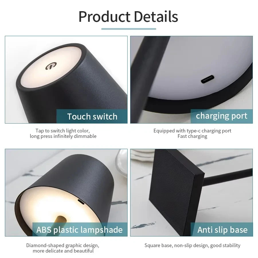 Wireless Touch Rechargeable LED Table Lamp