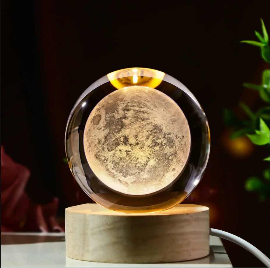 3D Galaxy Crystal Ball Table Lamp
