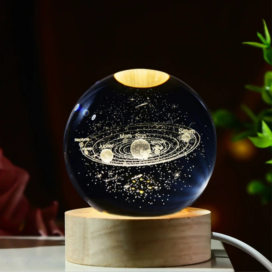 3D Galaxy Crystal Ball Table Lamp