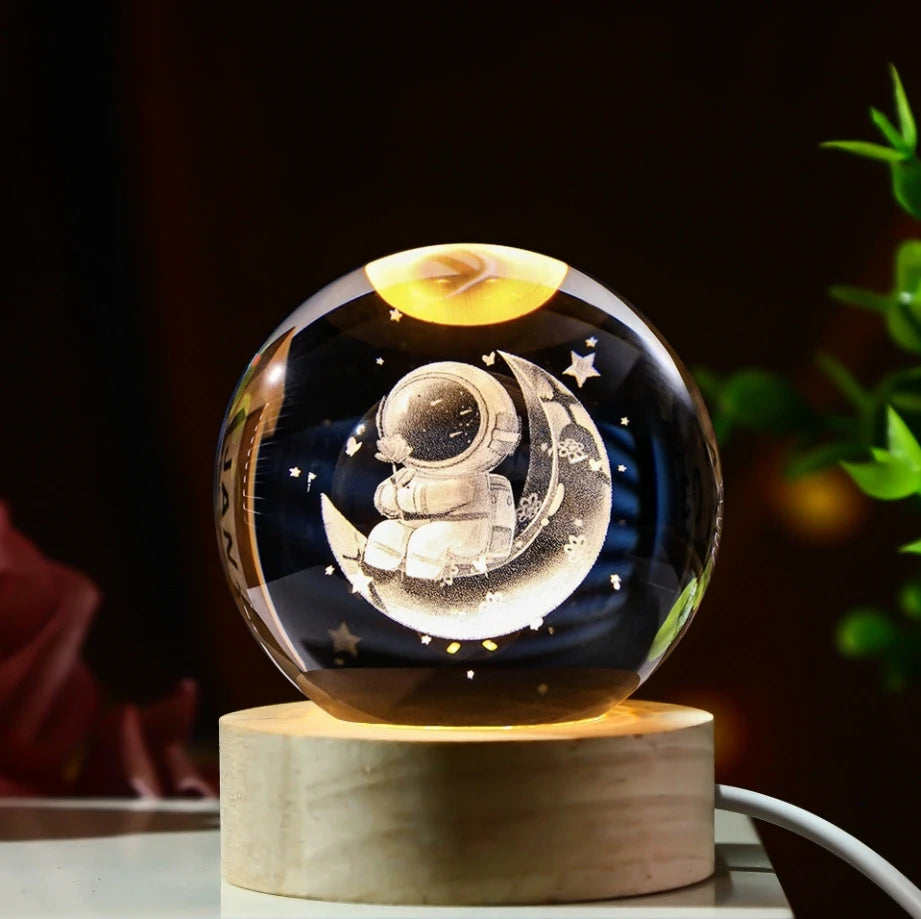 3D Galaxy Crystal Ball Table Lamp