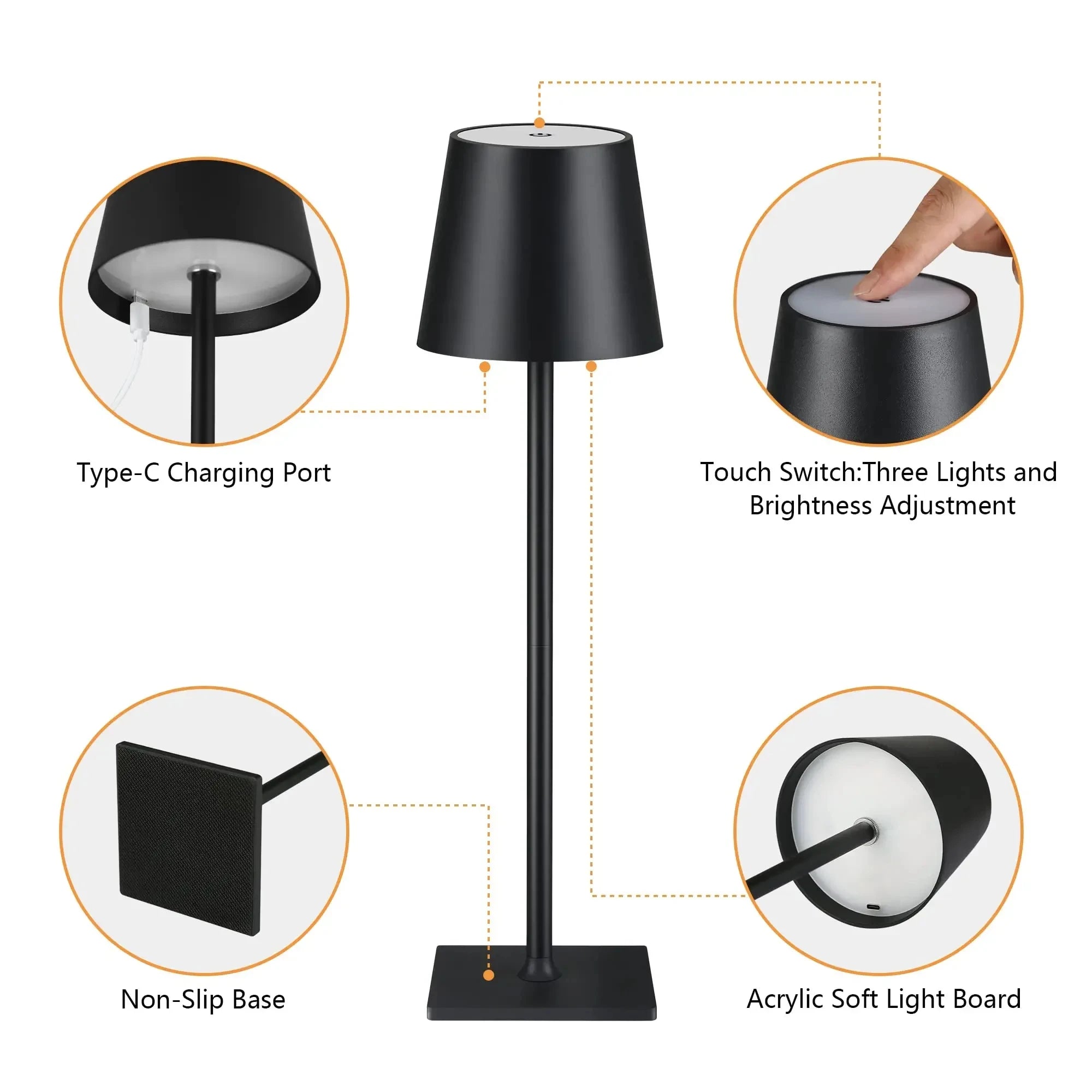 Wireless Touch Rechargeable LED Table Lamp