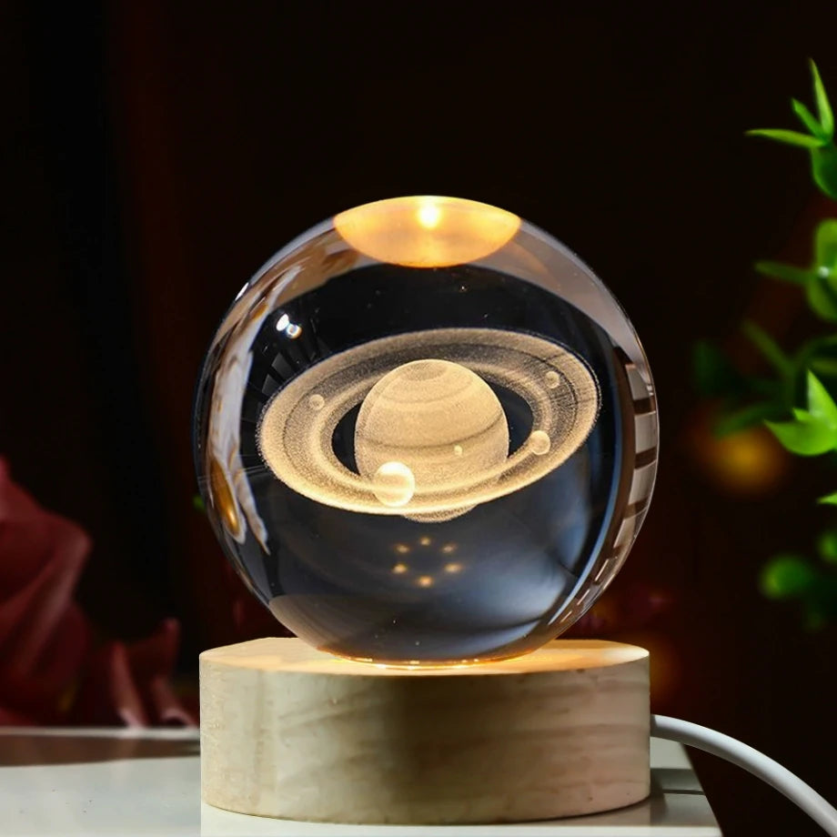 3D Galaxy Crystal Ball Table Lamp
