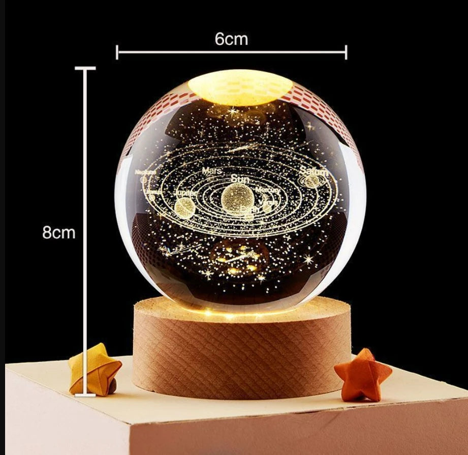 3D Galaxy Crystal Ball Table Lamp