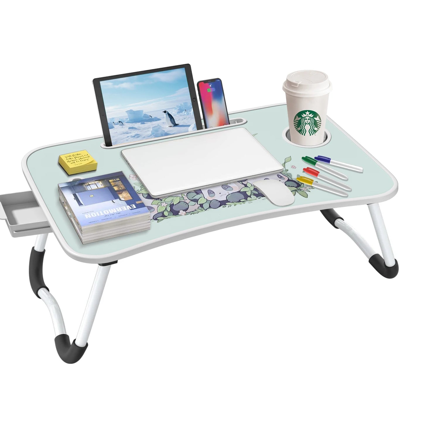 folding lap desk table | bed laptop desk | portable lap table | wooden bed tray table | sofa laptop desk | extra large lap desk | study lap table | bed tray with cup holder | portable laptop table | foldable desk table | RestDesk Folding Lap Table