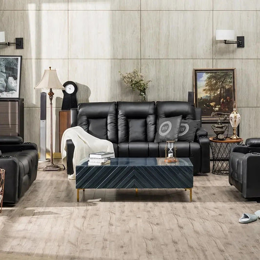 COMHOMA Luxury 3PC Bonded Leather Recliner Set