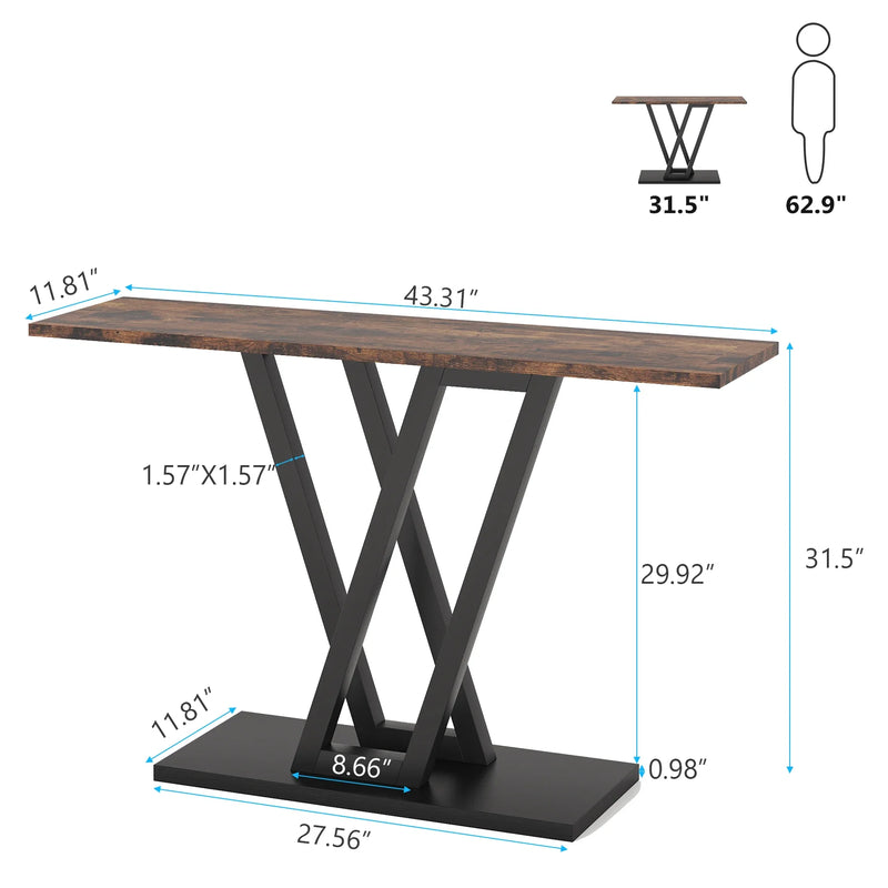 V Metal Console Table