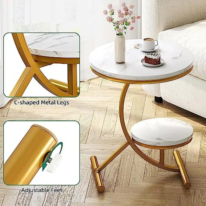 Sofia Gold C-Shape End Table