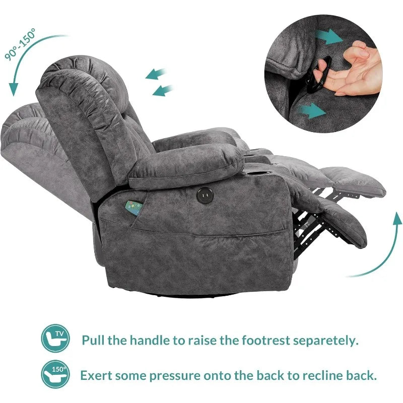 SerenityPlus Massage Swivel Rocker Recliner