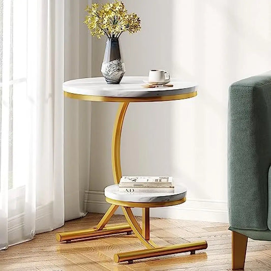 Sofia Gold C-Shape End Table