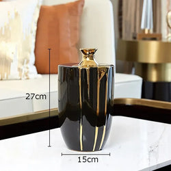 Decorative Black and Gold Vase