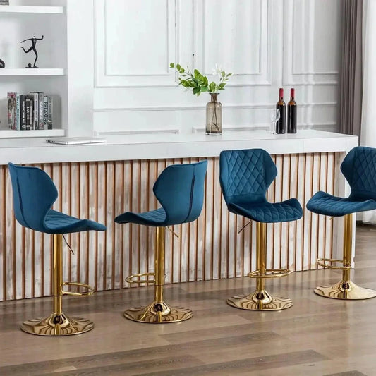 Luxe Gold Velvet Barstools