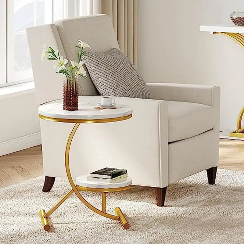 Sofia Gold C-Shape End Table