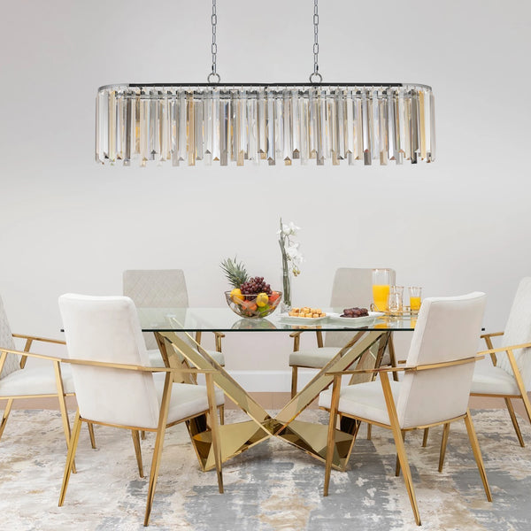 Oval crystal chandelier