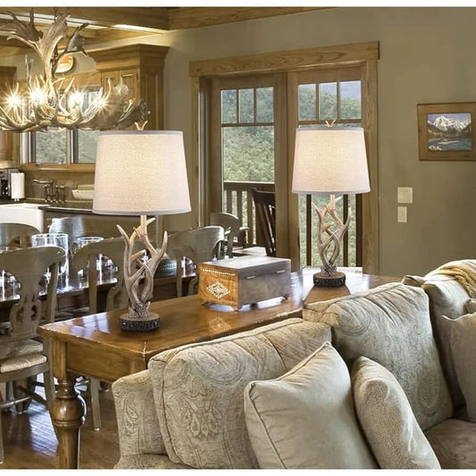 Rustic Western Table Lamp Set