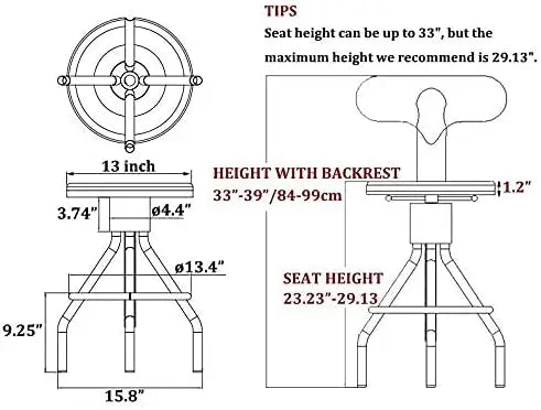 Counter Height Rustic Barstool