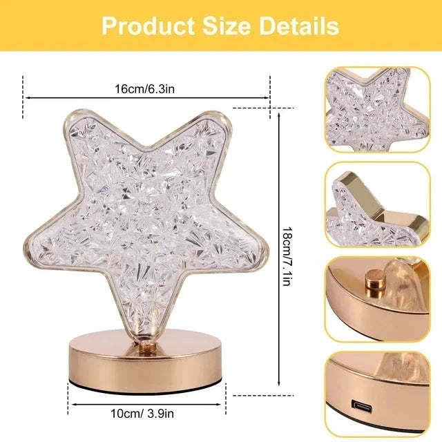 Crystal Touch Dimming Star Night Lamp