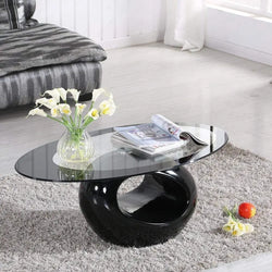 Eclipse Oval Glass Coffee Table