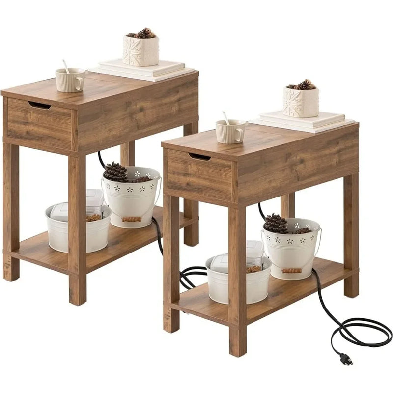 Rustic Retreat Charging End Tables