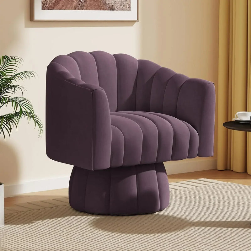 Chic round armchair with plush upholstery