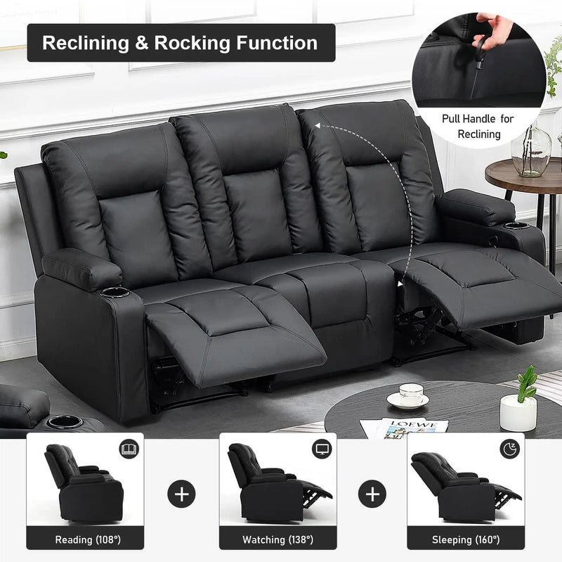 Durable Bonded Leather Sofa and Chairs