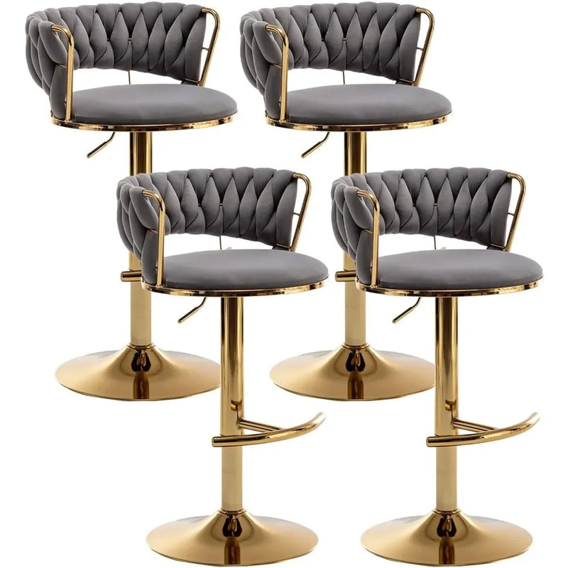 Elegant Gold and Velvet Bar Stool