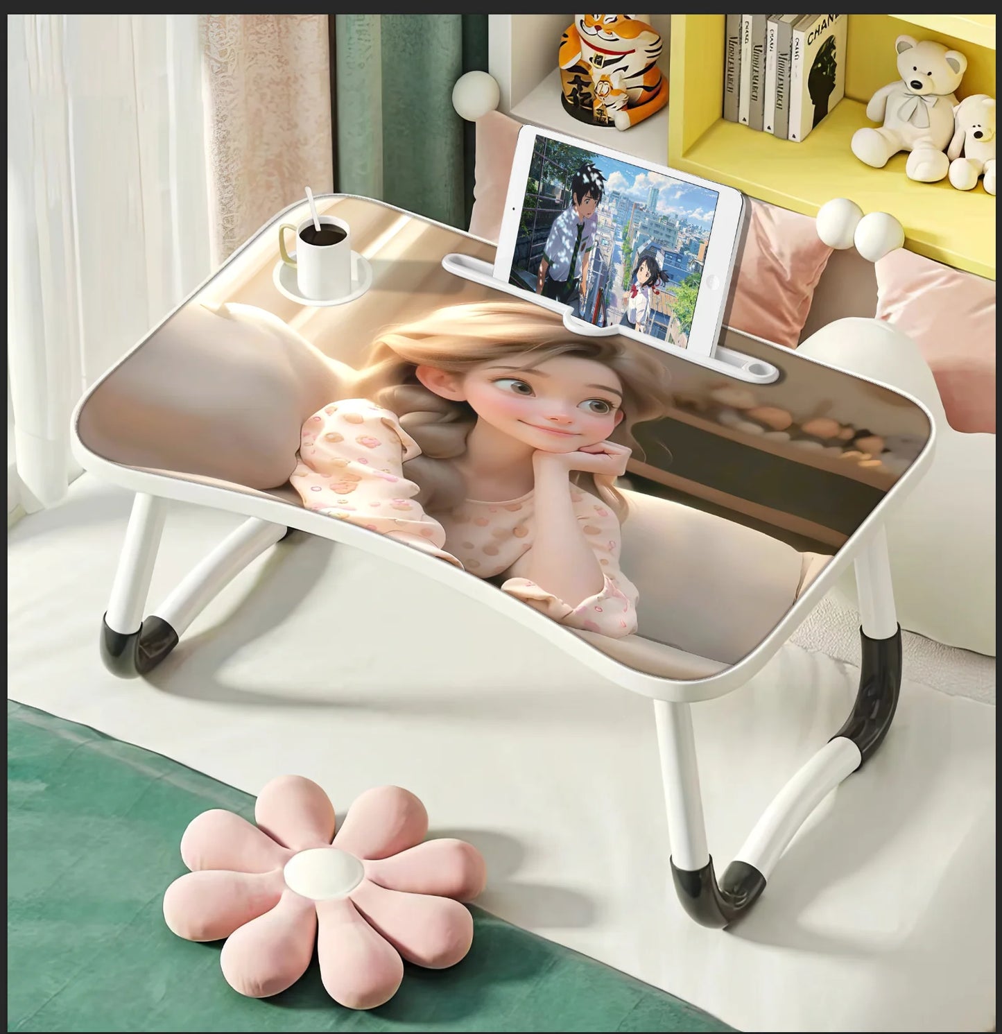 folding lap desk table | bed laptop desk | portable lap table | wooden bed tray table | sofa laptop desk | extra large lap desk | study lap table | bed tray with cup holder | portable laptop table | foldable desk table | RestDesk Folding Lap Table